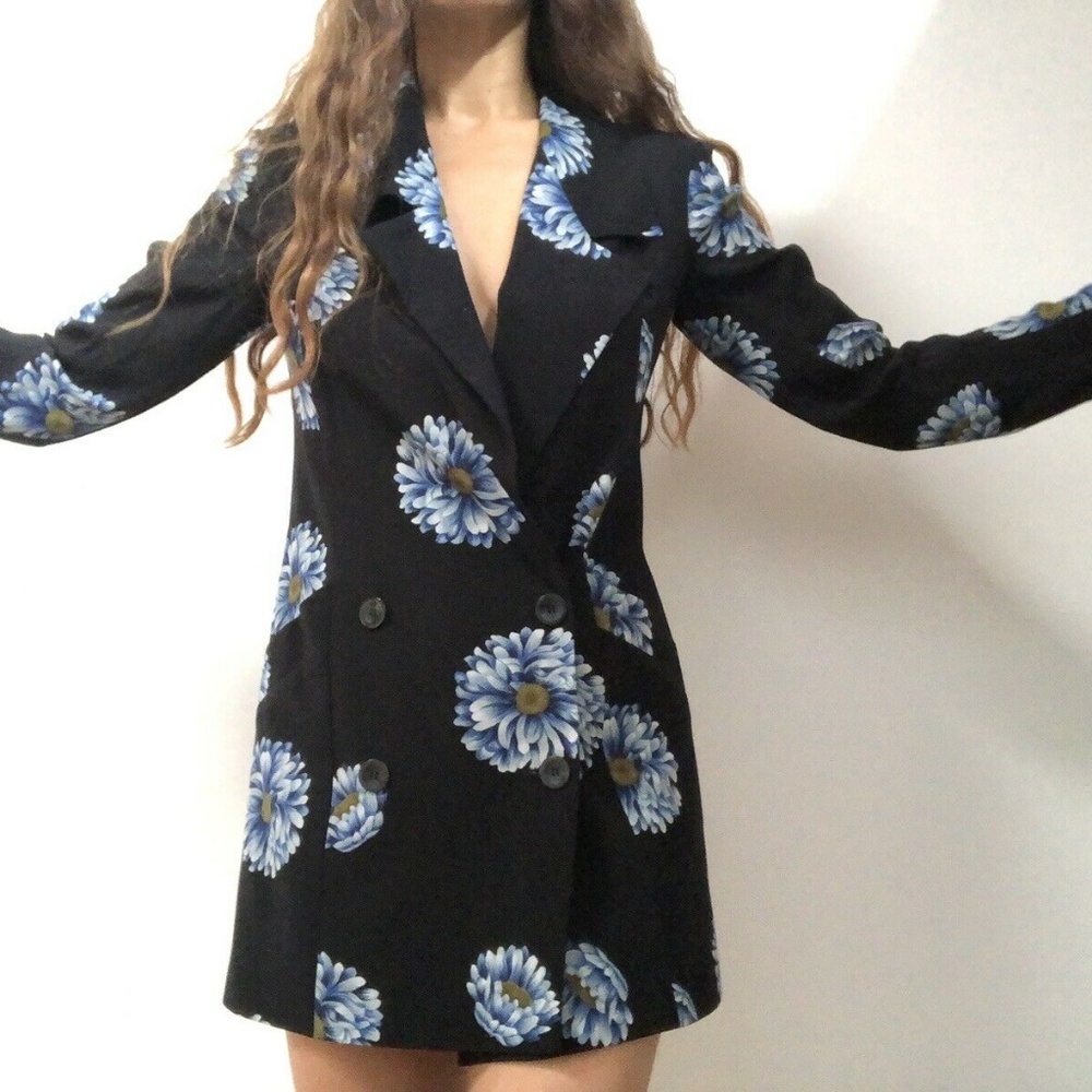Reformation Derry Floral Blazer Dress XS 4 Buttons